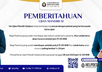 Pendaftaran Ujian Mandiri FPP UNDIP Sampai 28 Juni 2023 Fakultas