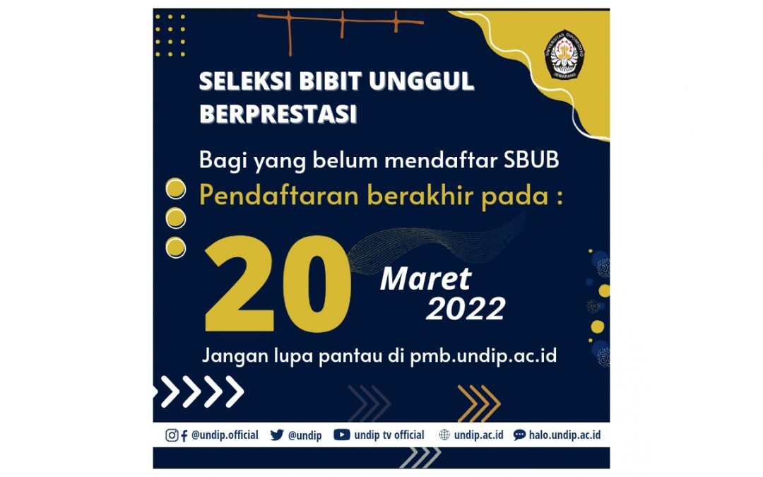 UNDIP Buka Pendaftaran Bagi Siswa Berprestasi Melalui Jalur SBUB