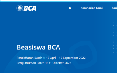 BCA Buka Program Beasiswa Bakti BCA 2022/2023, Daftarkan Dirimu Segera!