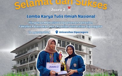 Mahasiswi FPP Undip Raih Juara 2 LKTI Nasional yang diselenggarakan HIMA Deptan Undip