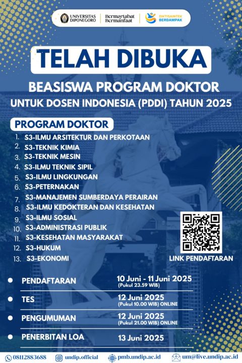 Beasiswa Program Doktor untuk Dosen Indonesia (PDDI) 2025 Kini Dibuka!